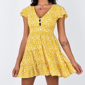 Princess Polly Yellow Flower Dress